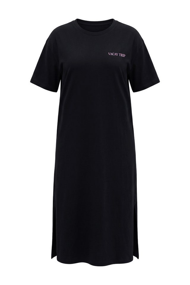 Studio Untold Maxikleid T-Shirt-Kleid oversized Rücken VACATION Print – Bild 2 von 4