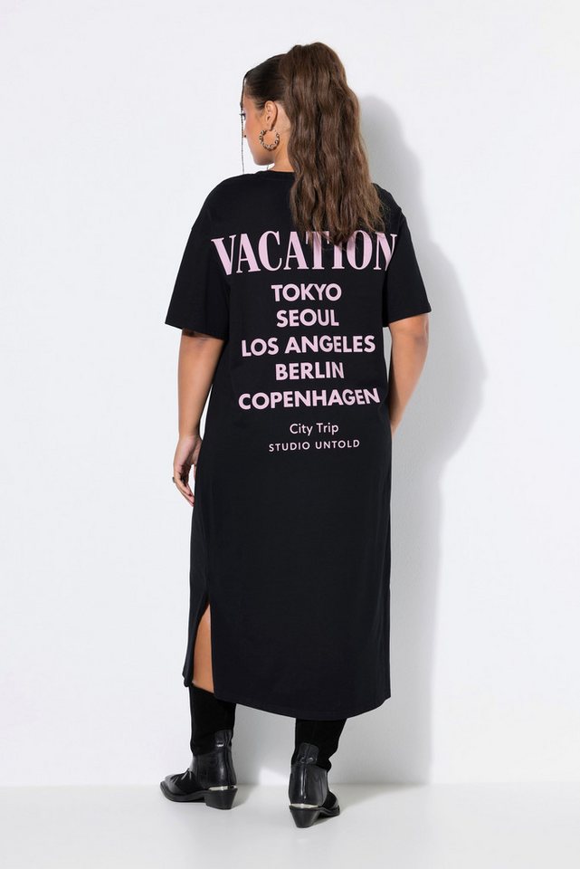Studio Untold Maxikleid T-Shirt-Kleid oversized Rücken VACATION Print – Bild 3 von 4