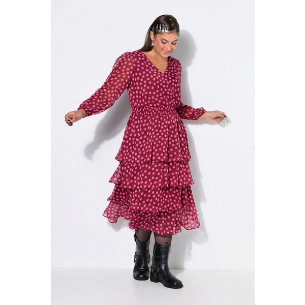 Studio Untold Midikleid Midikleid bequemer Shape Chiffon Dots