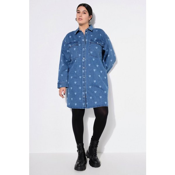 Studio Untold Minikleid Jeanskleid oversized HEARTS-Print
