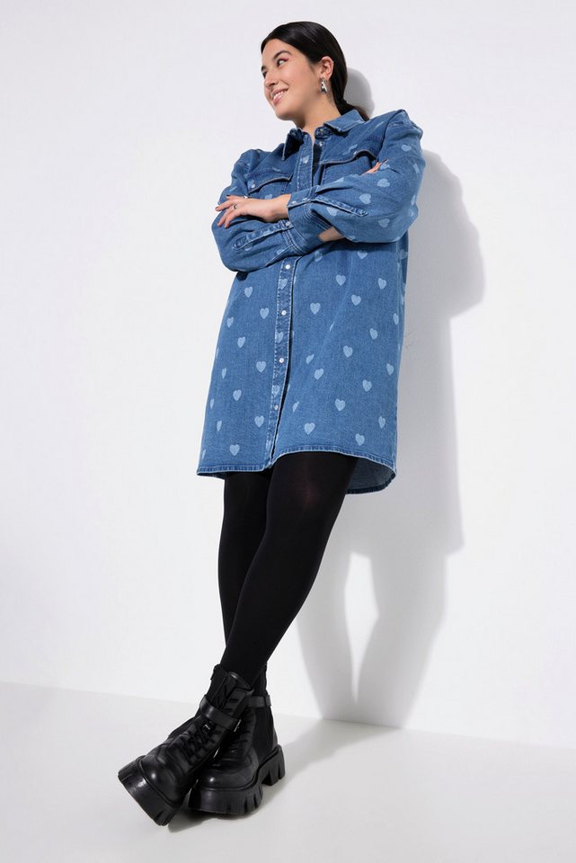 Studio Untold Minikleid Jeanskleid oversized HEARTS-Print – Bild 4 von 4