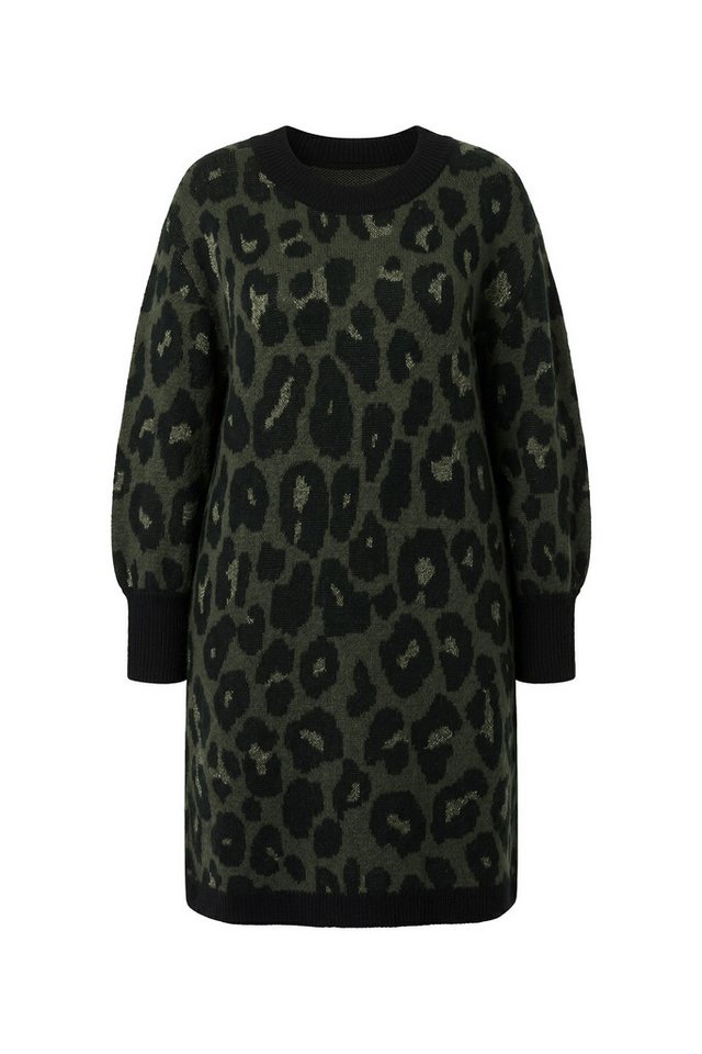 Studio Untold Minikleid Strickkleid oversized Leo-Muster Ballonärmel – Bild 2 von 3
