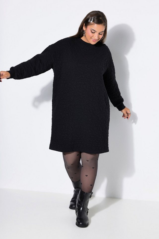 Studio Untold Minikleid Sweat-Minikleid oversized LEO-Stepp – Bild 4 von 4