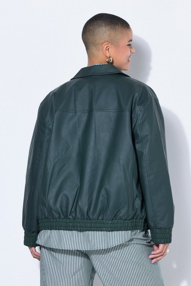 Studio Untold Sommerjacke Blouson Boxy oversized Shape Lederoptik – Bild 3 von 4