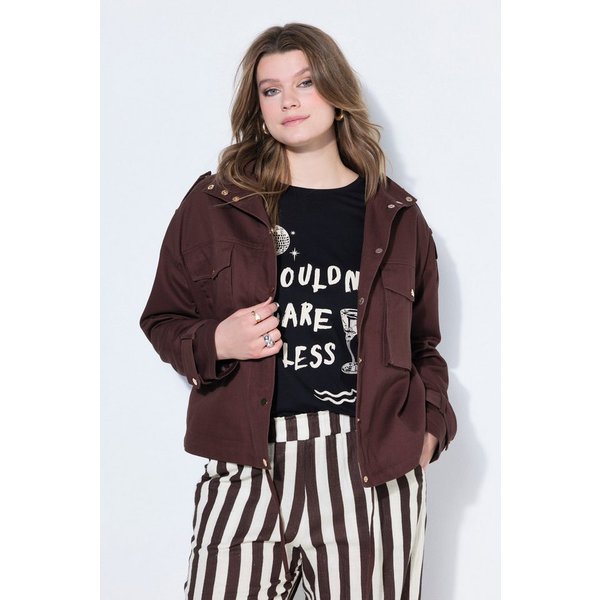 Studio Untold Sommerjacke Utility-Jacke oversized große Taschen Stehkragen