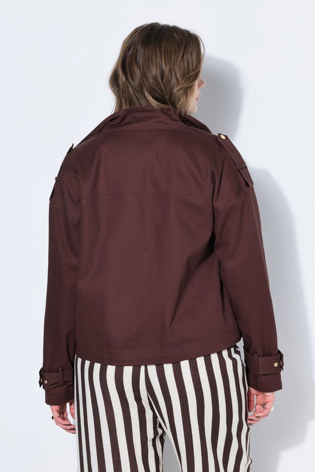 Studio Untold Sommerjacke Utility-Jacke oversized große Taschen Stehkragen – Bild 3 von 4