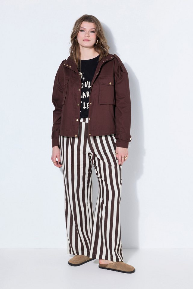 Studio Untold Sommerjacke Utility-Jacke oversized große Taschen Stehkragen – Bild 4 von 4
