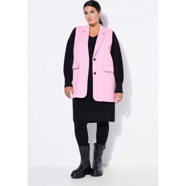 Studio Untold Steppweste Anzugweste oversized Rückenschlitz mit Knopf