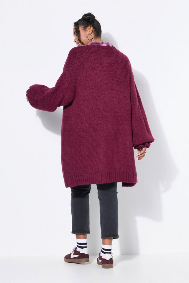 Studio Untold Strickjacke Long-Strickjacke oversized Ärmel-Raffung – Bild 3 von 3