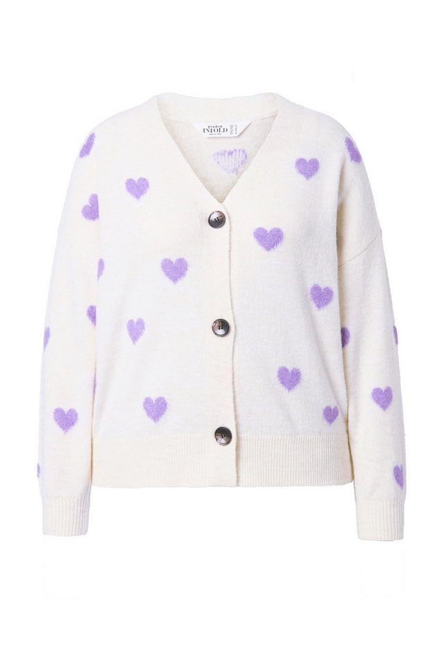 Studio Untold Strickjacke Strickjacke Oversize Shape Hearts – Bild 2 von 4