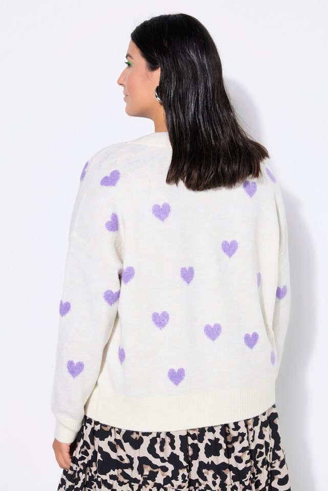 Studio Untold Strickjacke Strickjacke Oversize Shape Hearts – Bild 3 von 4