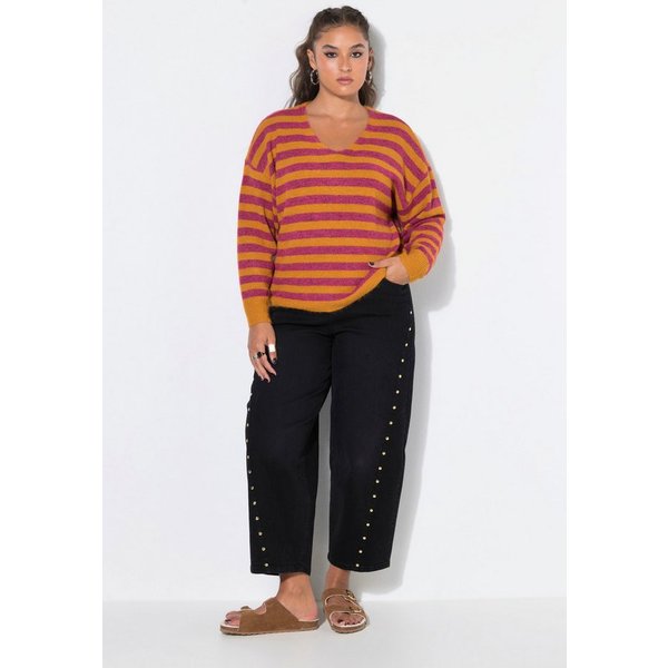 Studio Untold Strickpullover Pullover Boxy Shape Streifenstrick