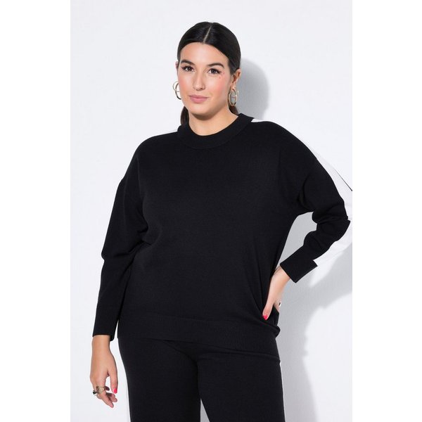 Studio Untold Strickpullover Pullover oversized Ärmelstreifen Ballon-Langarm
