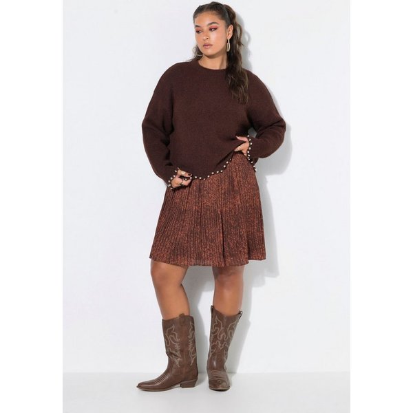 Studio Untold Strickpullover Pullover Straight Shape Perlennieten