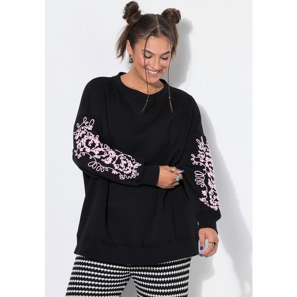 Studio Untold Sweatshirt Sweatshirt Oversize Shape Langarm-Stickerei