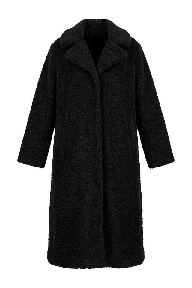 Studio Untold Wintermantel Teddymantel langer Straight Shape Reverskragen – Bild 2 von 4