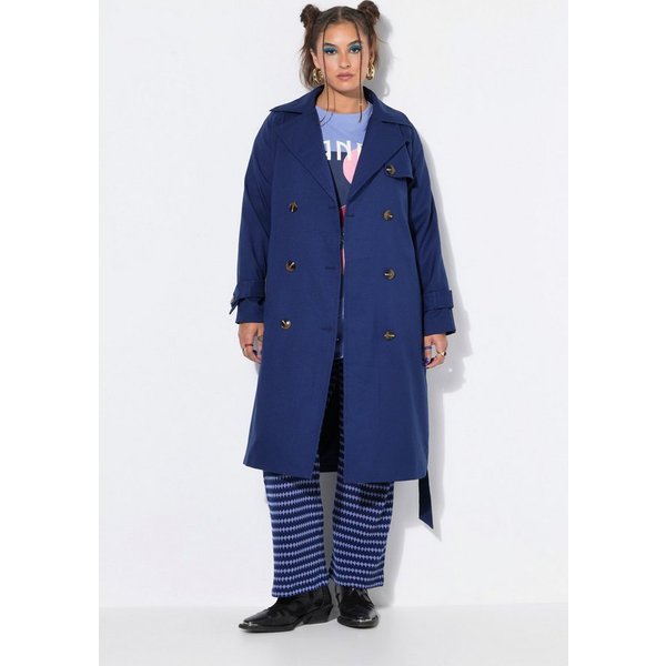 Studio Untold Wintermantel Trenchcoat leicht oversized Revers Bindegürtel