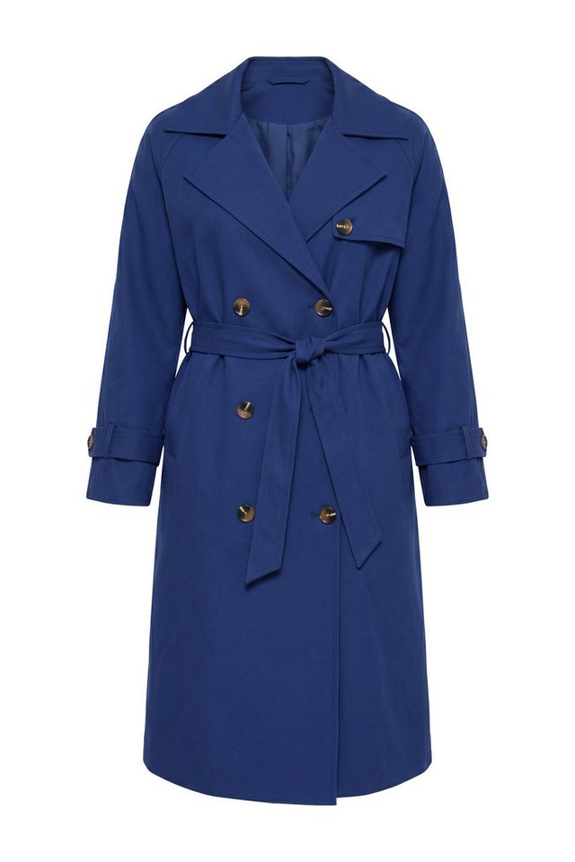 Studio Untold Wintermantel Trenchcoat leicht oversized Revers Bindegürtel – Bild 2 von 4
