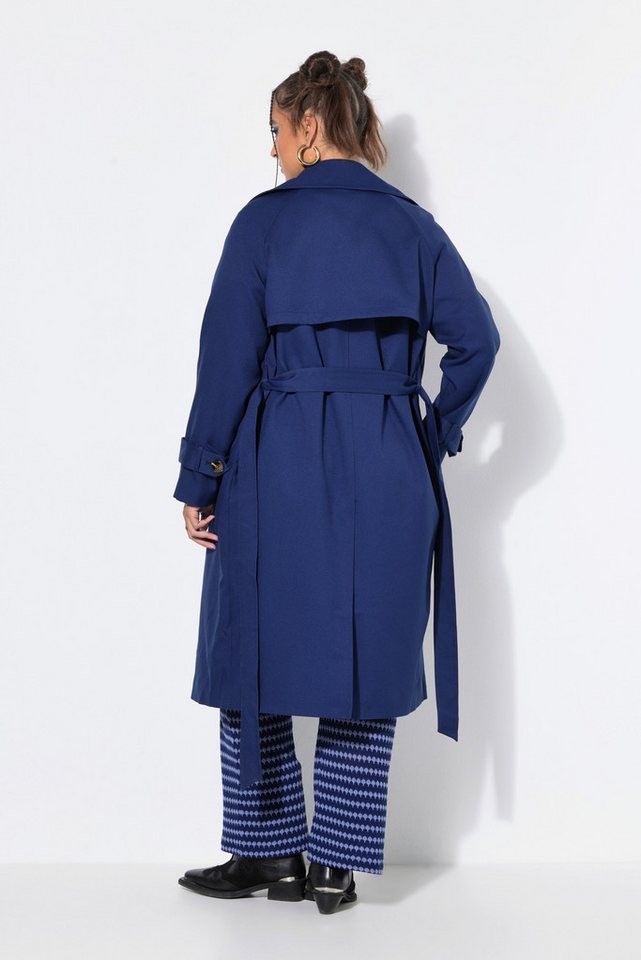 Studio Untold Wintermantel Trenchcoat leicht oversized Revers Bindegürtel – Bild 3 von 4