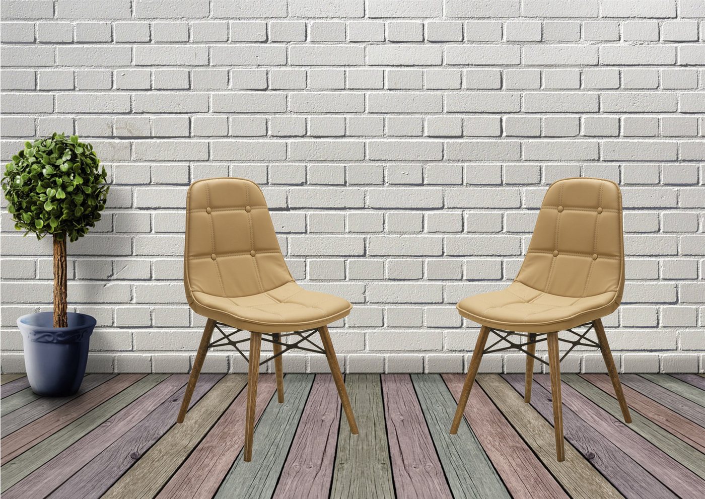 Stuhlmann Esszimmerstuhl Denver (632E, 1 St), Designerstuhl mit Holzbeinen – Moderner Stuhl – Bild 5 von 5