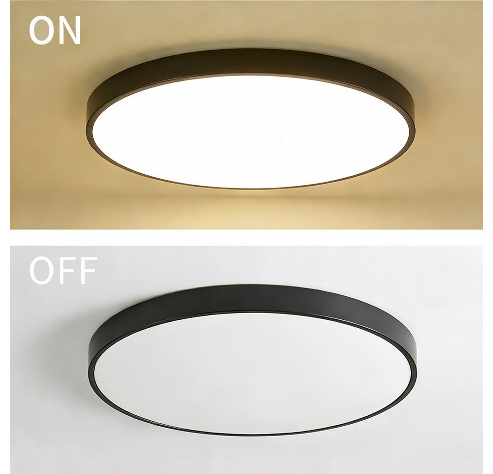 style home LED Deckenleuchte Deckenlampe, 24W-Ø30x4cm, LED fest integriert, Warmweiß 3000K, nicht dimmbar ohne Fernbedienung, für Wohnzimmer Schlafzimmer Büro K – Bild 3 von 5