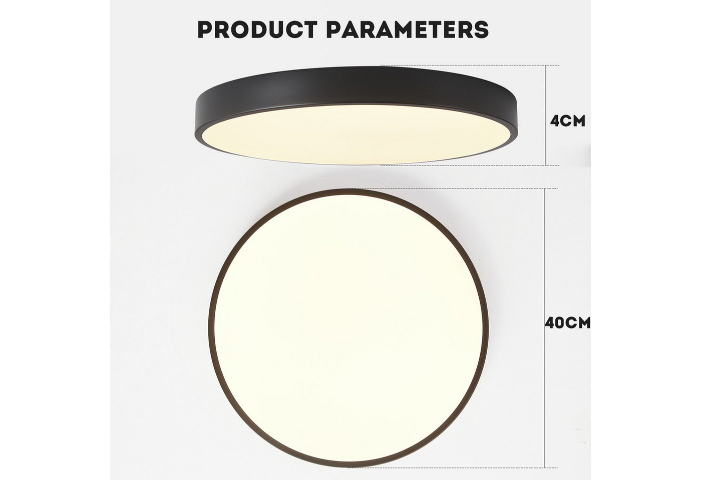 style home LED Deckenleuchte Deckenlampe, 36W-Ø40x4cm, LED fest integriert, Warmweiß 3000K, nicht dimmbar ohne Fernbedienung, für Wohnzimmer Schlafzimmer Büro K – Bild 5 von 5