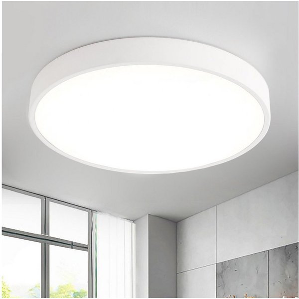 style home LED Deckenleuchte Modern Deckenlampe für Wohnzimmer Schlafzimmer, 48W-Warmweiß 3000K, LED fest integriert, Warmweiß 3000K ohne Fernbedienung, Runde F