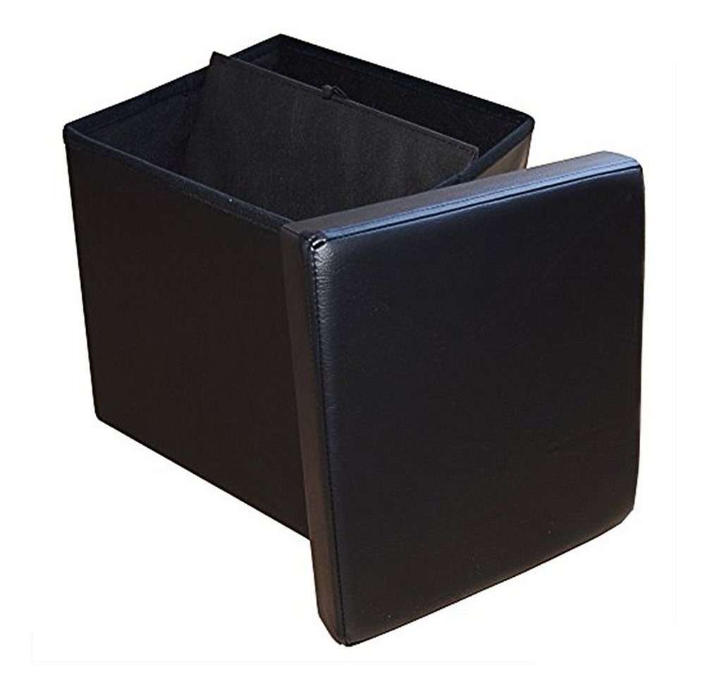 style home Sitzhocker faltbare Sitzbank mit Stauraum, 38*38*38cm (Aufbewahrungsbox mit Deckel, gepolstert Sitzwürfel Fußhocker, Sitztruhe aus Kunstleder), für W – Bild 3 von 5