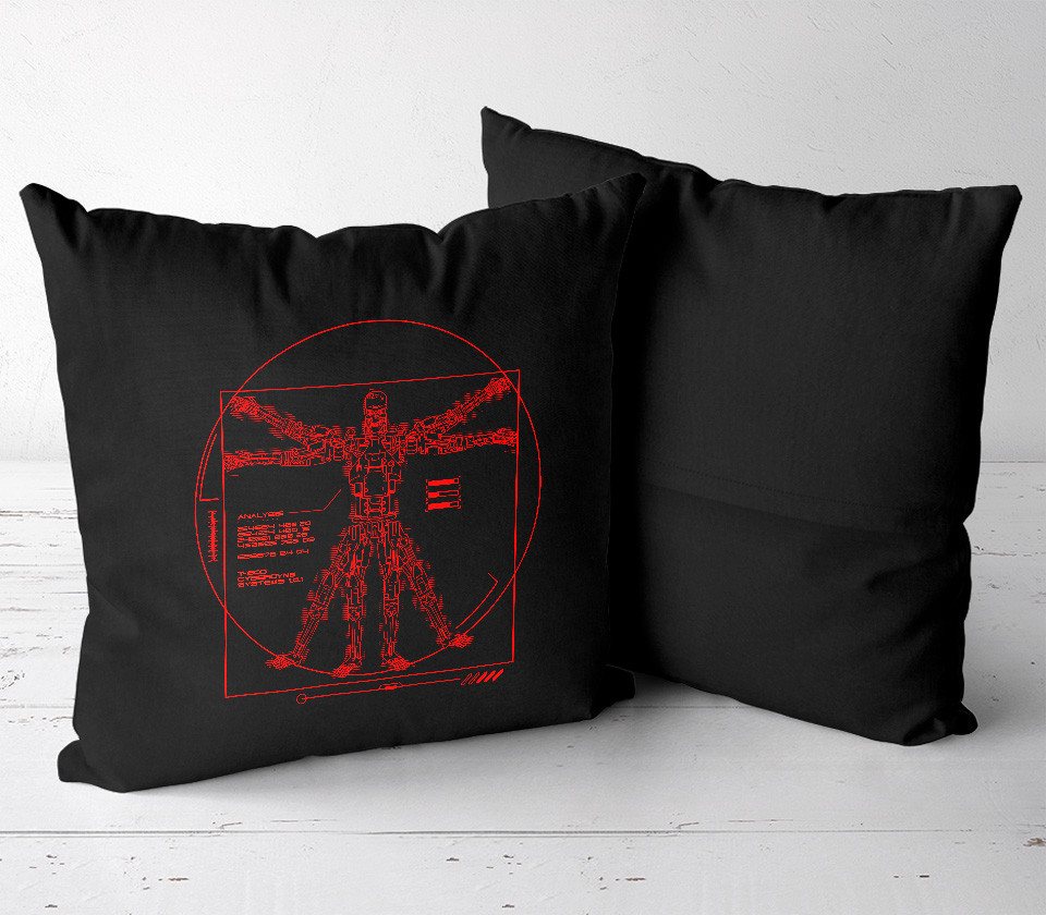 style3 Dekokissen, Vitruvian T-800 terminator arnold skynet schwarzenegger blu-ray – Bild 2 von 5