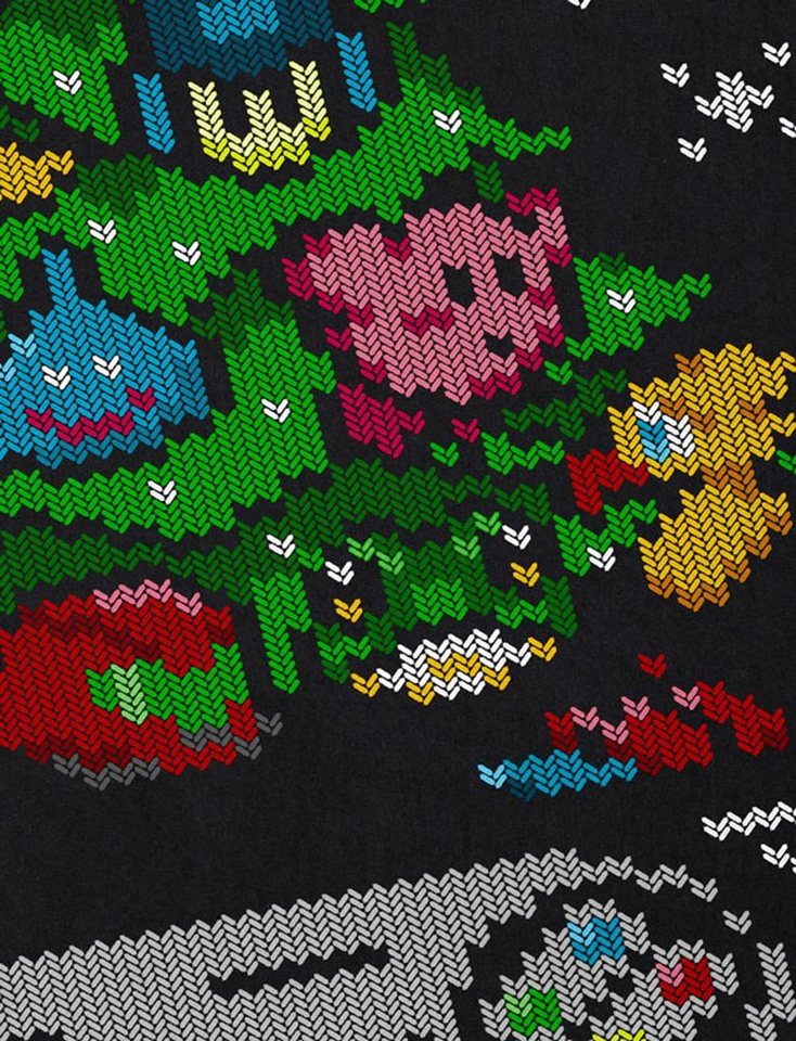 style3 T-Shirt 16-Bit Ugly Sweater x-mas pulli weihnachtsbaum nintendo switch – Bild 2 von 3