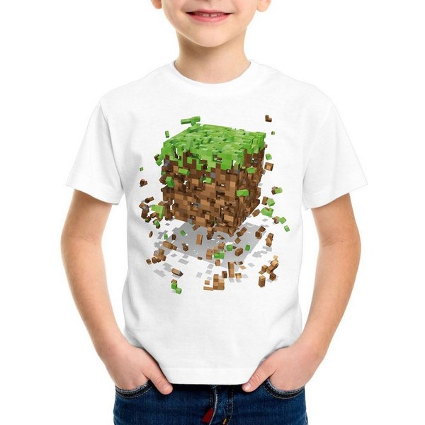 style3 T-Shirt Exploding Cube block würfel spiel game minecraft