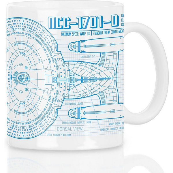 style3 Tasse, 1-tlg., Keramik, NCC-1701-D Kaffeebecher Tasse star trek trekkie enterprise raumschiff