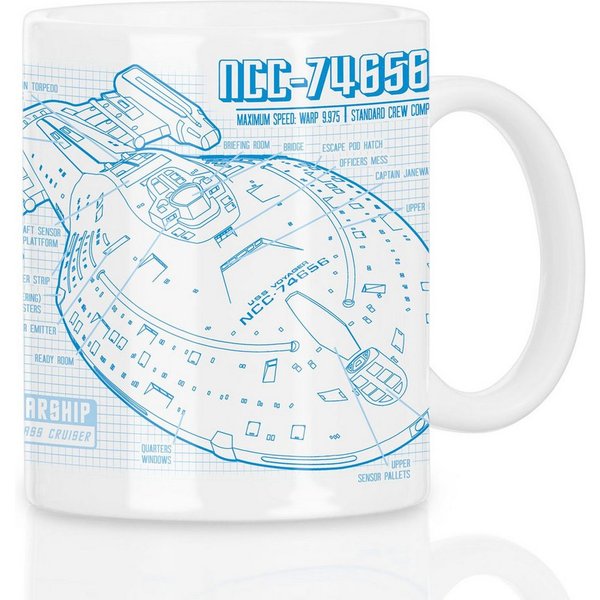 style3 Tasse, 1-tlg., Keramik, NCC-74656 Voyager Kaffeebecher Tasse star trek enterprise raumschiff
