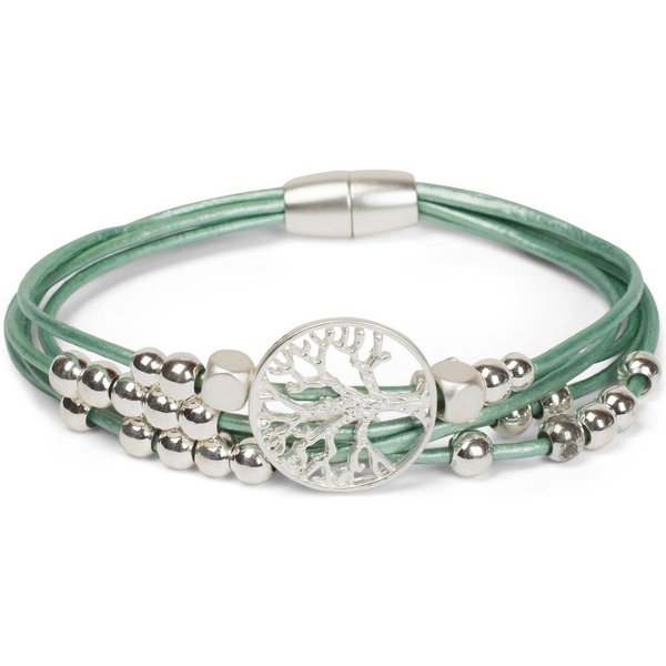styleBREAKER Armband Armband mit Lebensbaum, Perlen und Bändern (1-tlg)