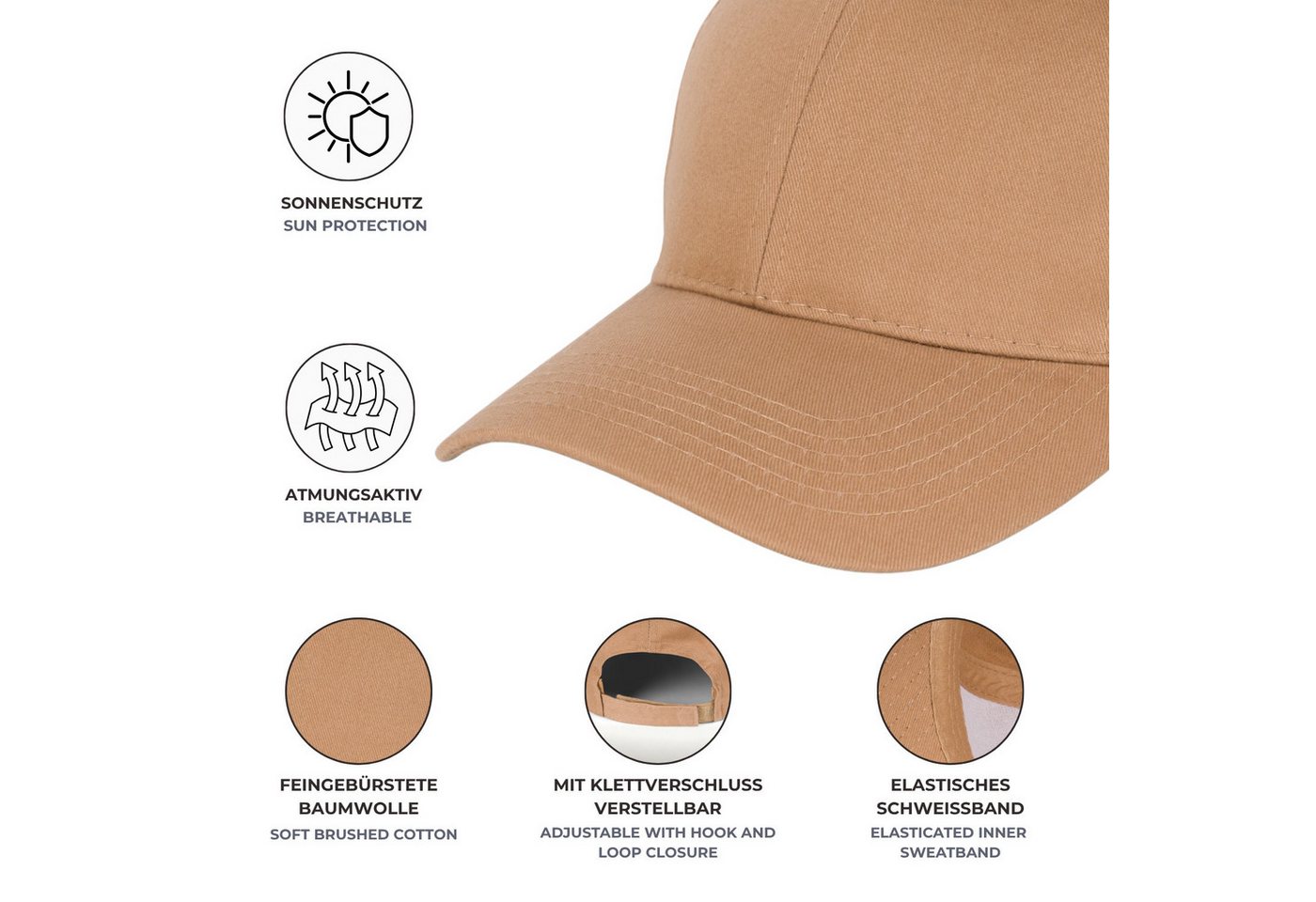 styleBREAKER Baseball Cap Baseball Cap Einfarbig (1-St) – Bild 4 von 5