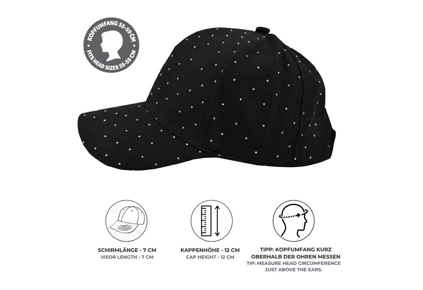 styleBREAKER Baseball Cap Baseball Cap Strass Glitzer Steine (1-St) – Bild 3 von 5
