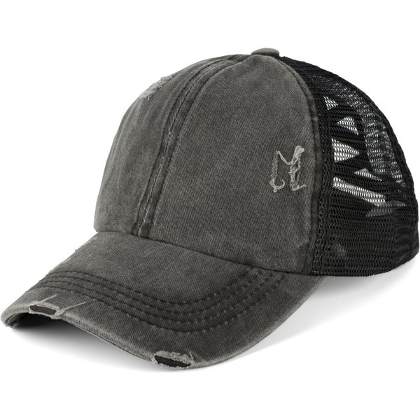 styleBREAKER Baseball Cap Ponytail Baseball Cap Used Look mit Mesh Einsatz (1-St)