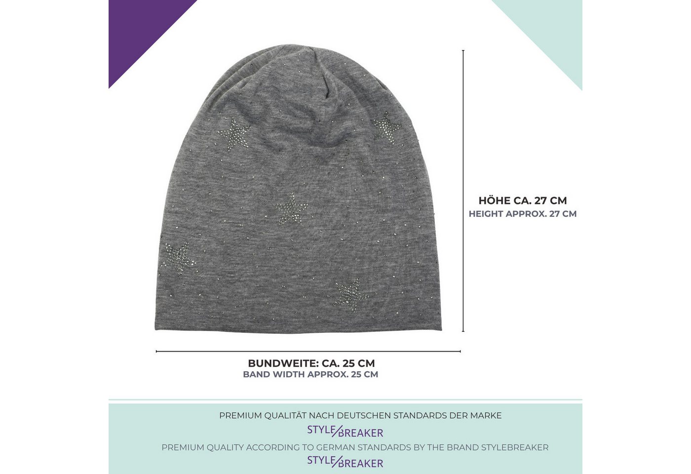 styleBREAKER Beanie Beanie mit Strass Sterne (1-St) – Bild 4 von 5
