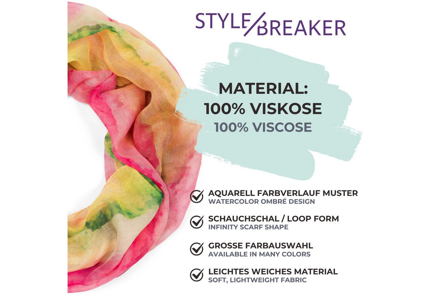 styleBREAKER Loop Loop Aquarell Farbverlauf, (1-St) – Bild 5 von 5