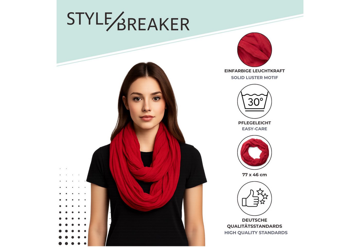styleBREAKER Loop Seidiger unifarbener Loop, (1-St) – Bild 3 von 5