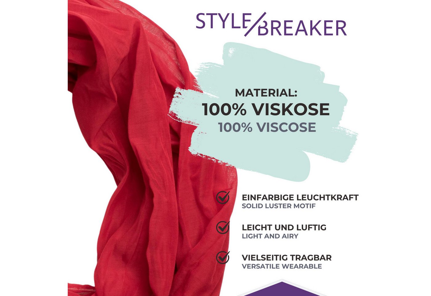 styleBREAKER Loop Seidiger unifarbener Loop, (1-St) – Bild 4 von 5