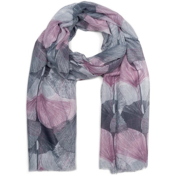 styleBREAKER Modeschal Langer Schal Ginkgo Leaves, (1-St)