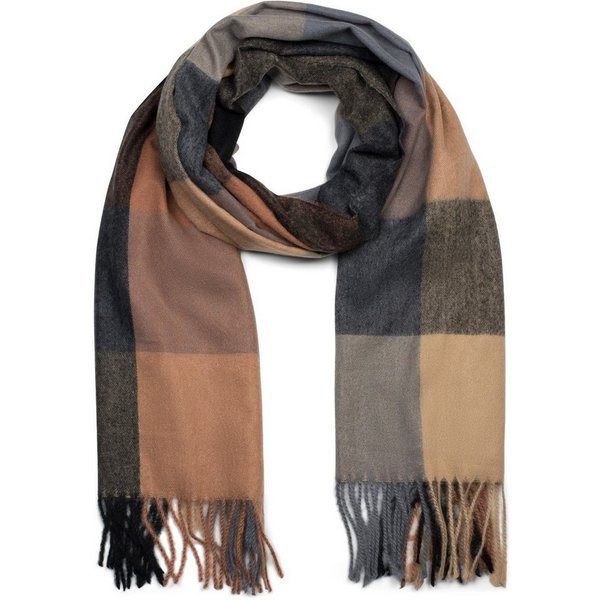 styleBREAKER Modeschal Weicher karierter Schal mit Fransen, (1-St)