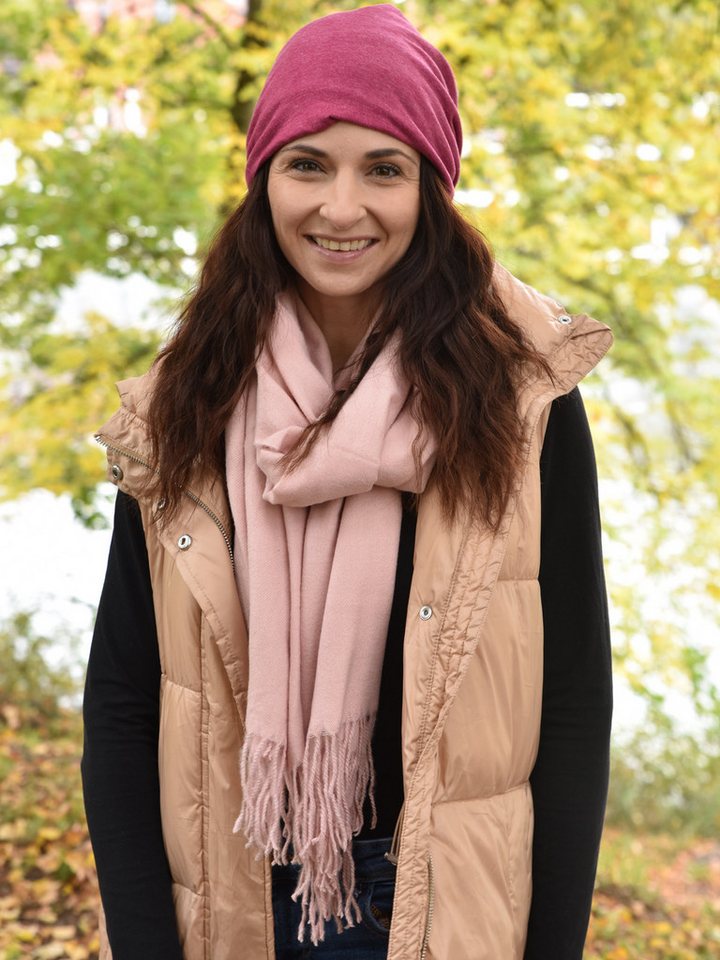 styleBREAKER Modeschal Weicher Schal Uni mit Fransen, (1-St) – Bild 2 von 5