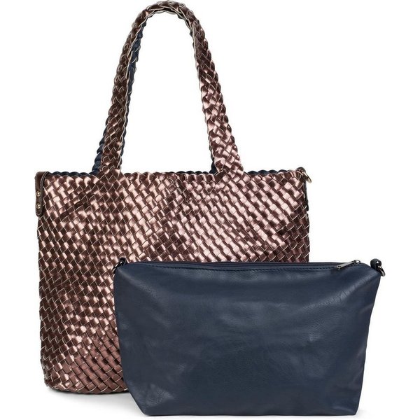 styleBREAKER Schultertasche Große XXL Wendetasche geflochten (2-tlg)