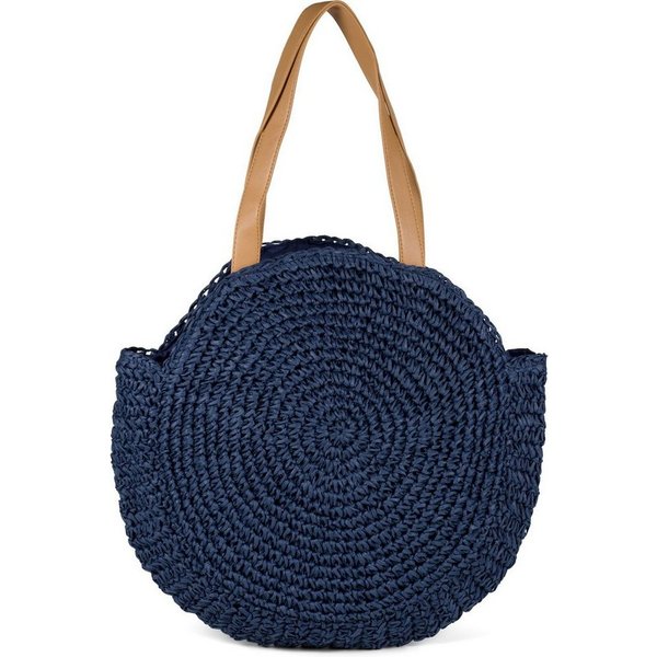 styleBREAKER Schultertasche Runde Flecht Schultertasche - Basttasche (1-tlg)