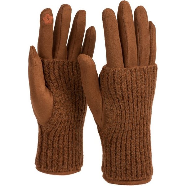 styleBREAKER Strickhandschuhe 3 in 1 Touchscreen Stoff Handschuhe mit abnehmbarer Strick Manschette (1-St)