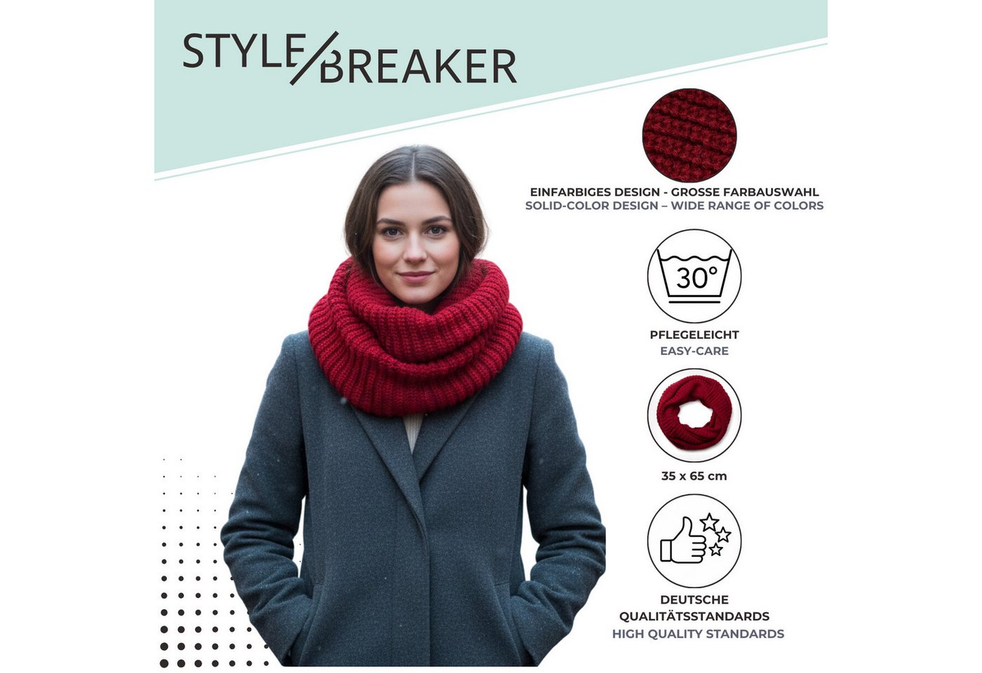 styleBREAKER Strickschal Unifarbener Feinstrick Loop, (1-St) – Bild 5 von 5