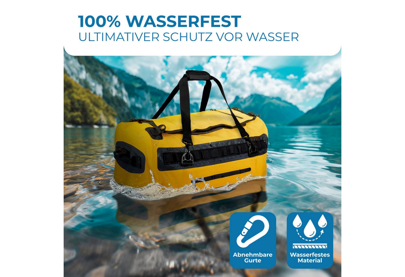Styngard Reisetasche Hamburg, mit Rucksackfunktion - Wasserfester Seesack mit Rucksackfunktion – Bild 2 von 5
