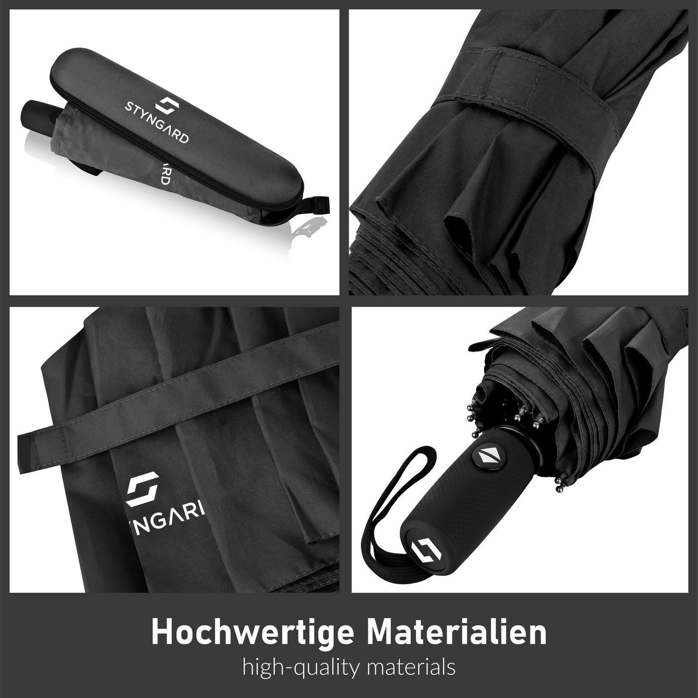 Styngard Taschenregenschirm Oslo, Sturmfest bis 140 km/h – Bild 3 von 5